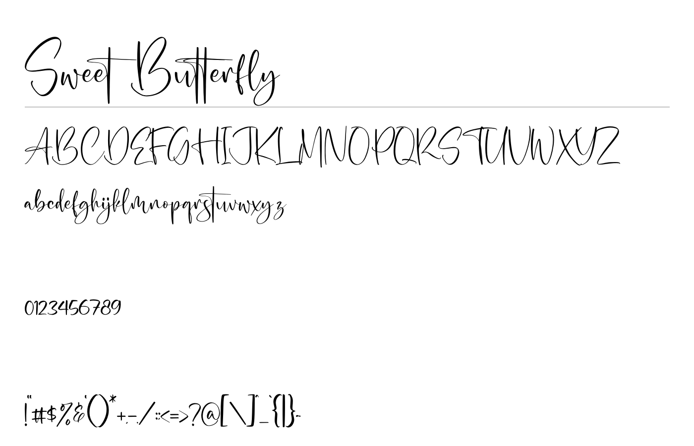 Sweet Butterfly Font preview