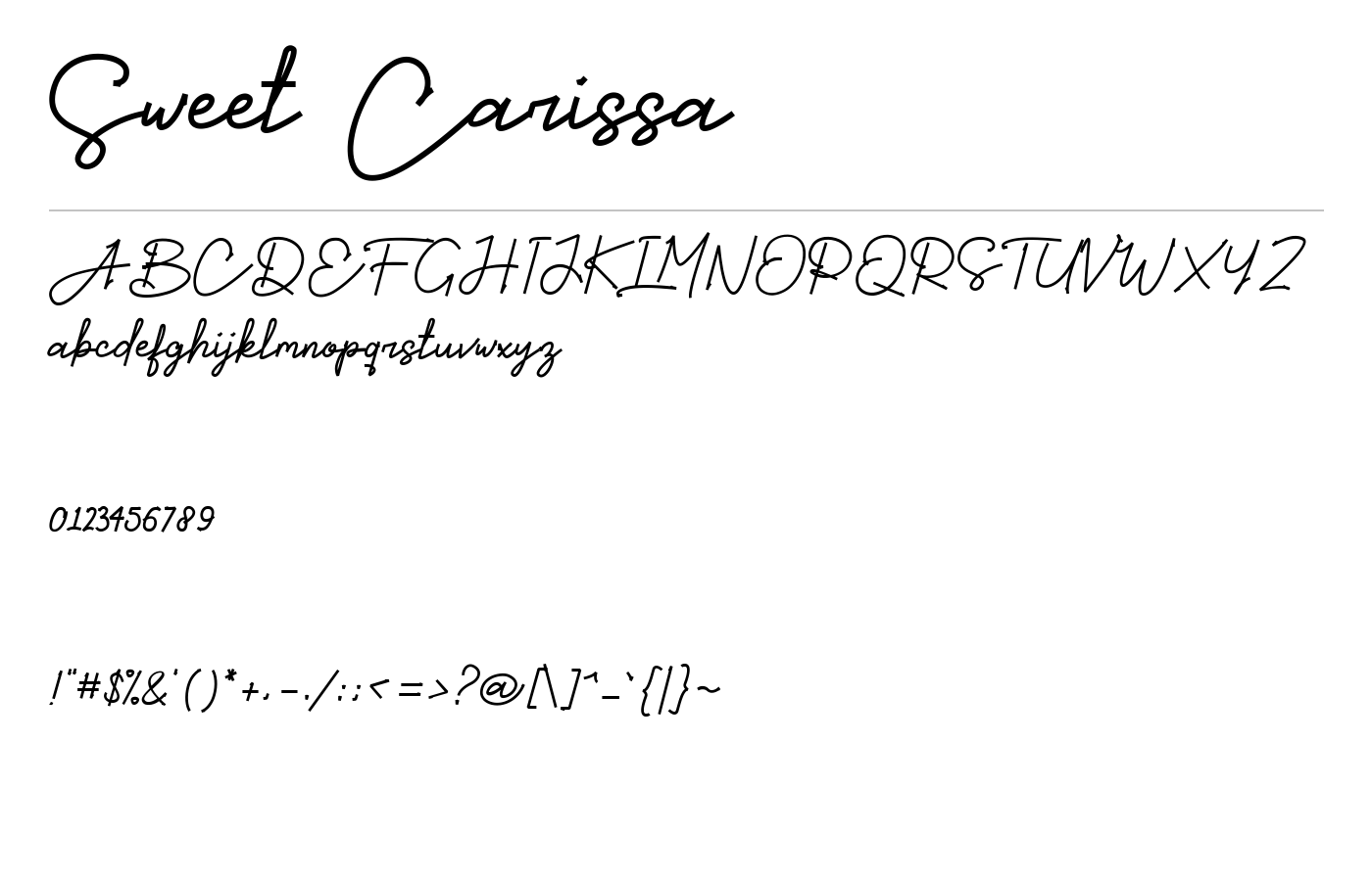 Sweet Carissa Font preview