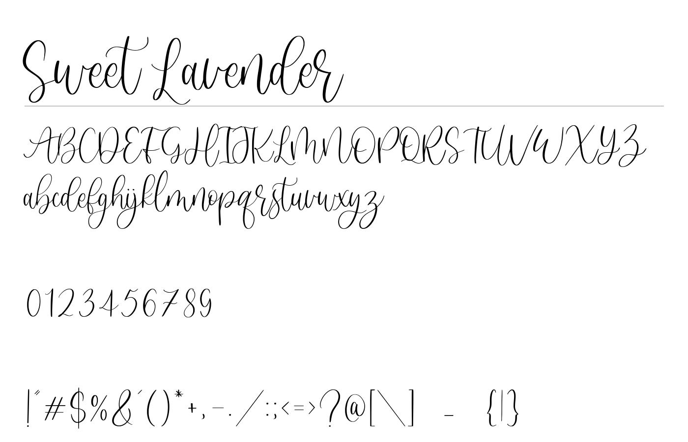 Sweet Lavender Font preview