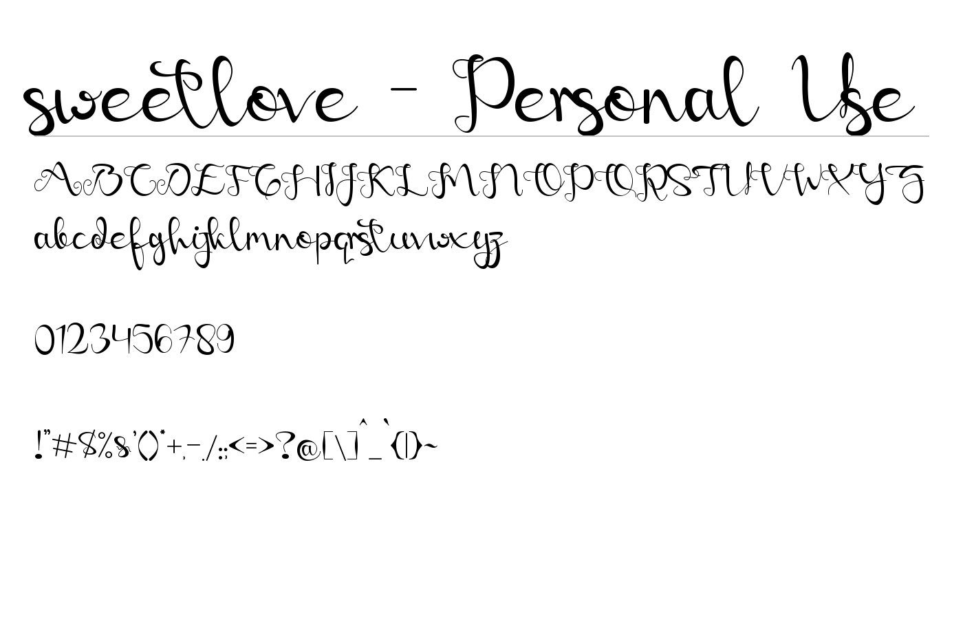 Sweetlove Font preview