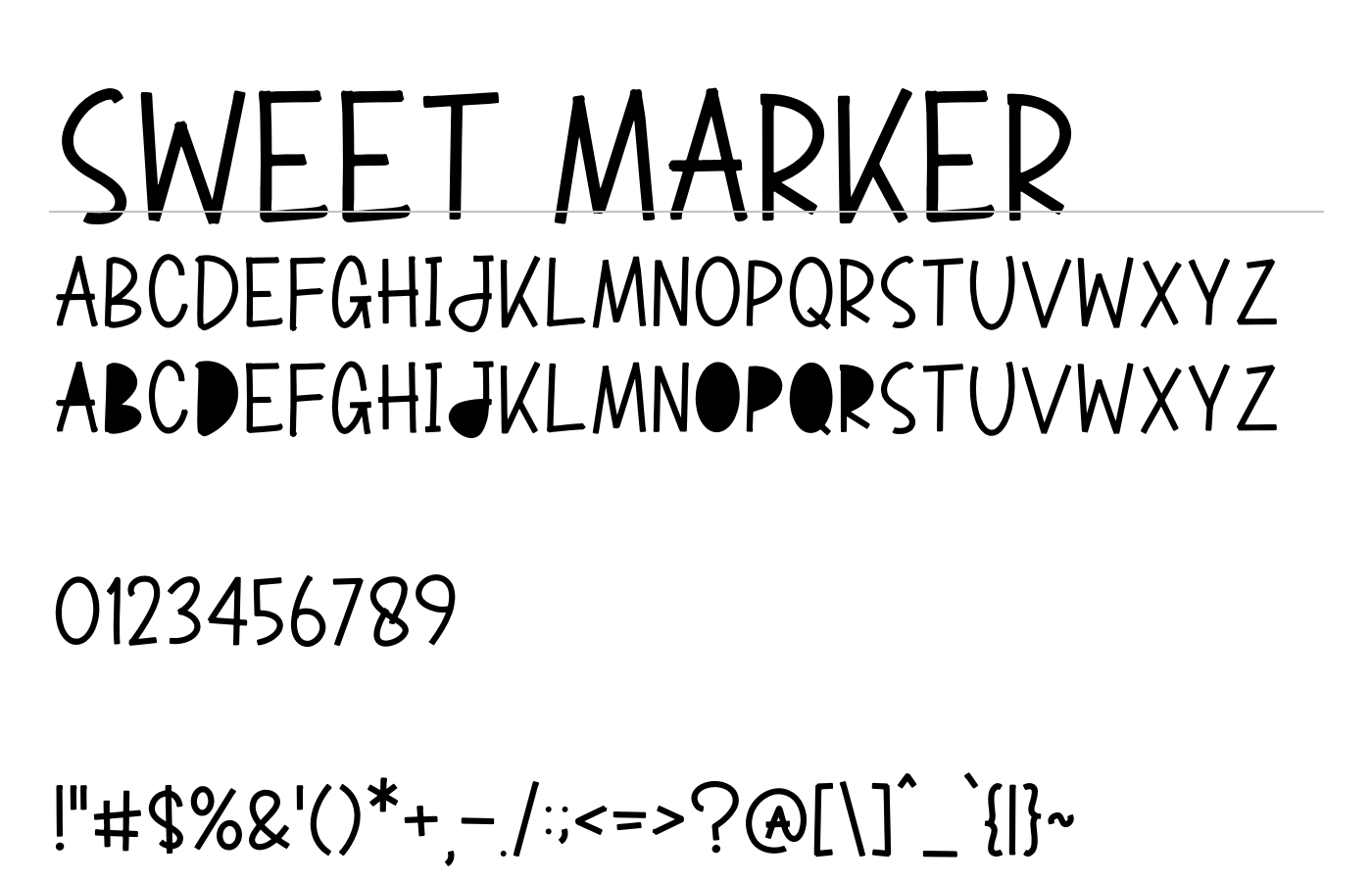 Sweet Marker Font preview