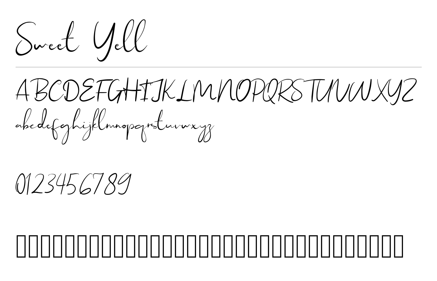 Sweet Yell Font preview