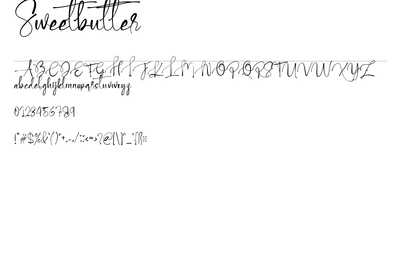 Sweetbutter Font preview