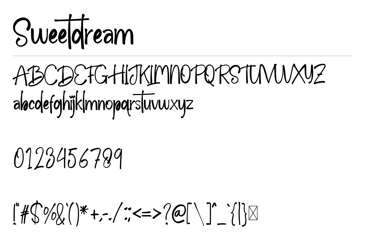 Sweetdream Font preview
