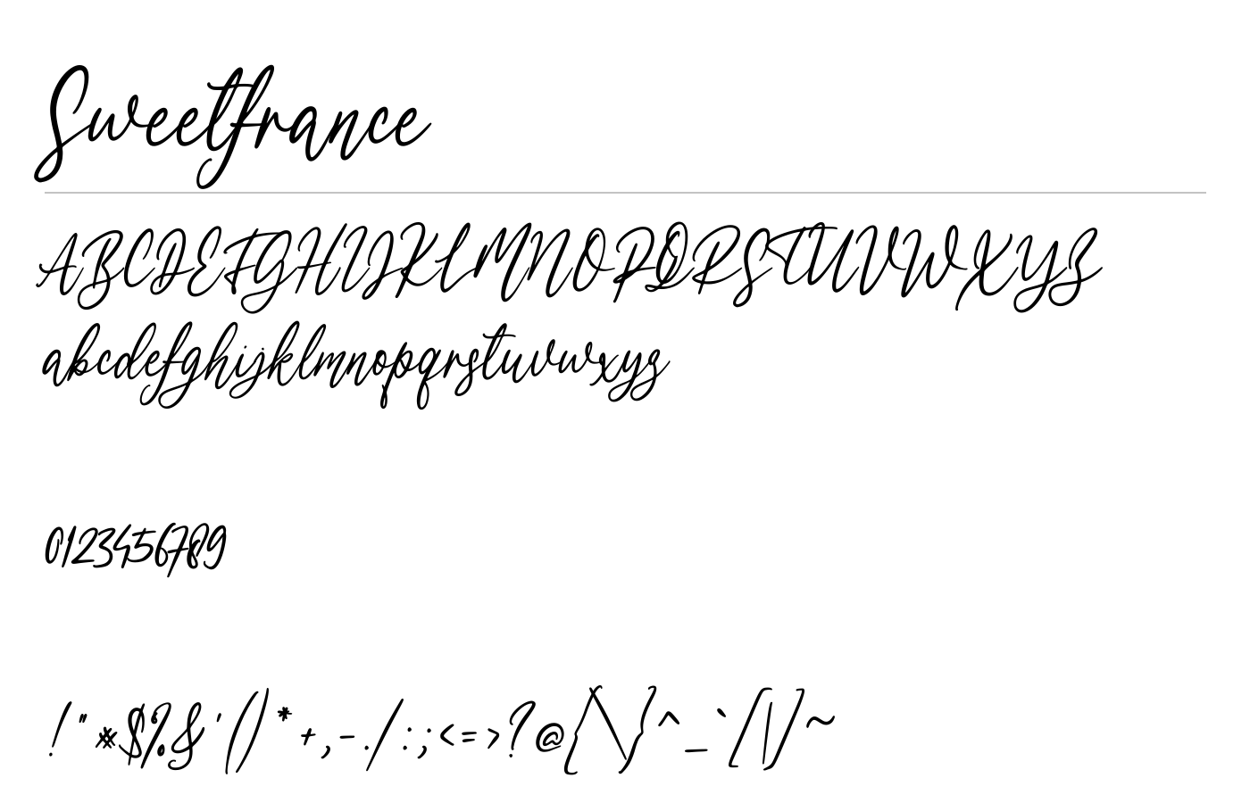 Sweetfrance Font preview