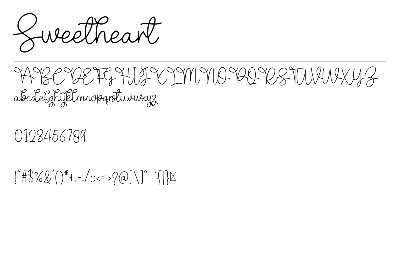 Sweetheart Font preview