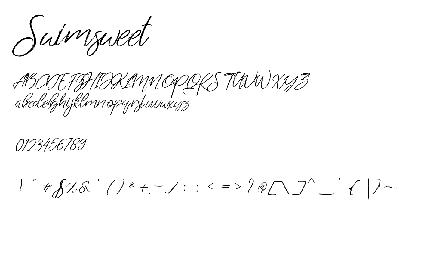 Swimsweet Script Font Demo preview