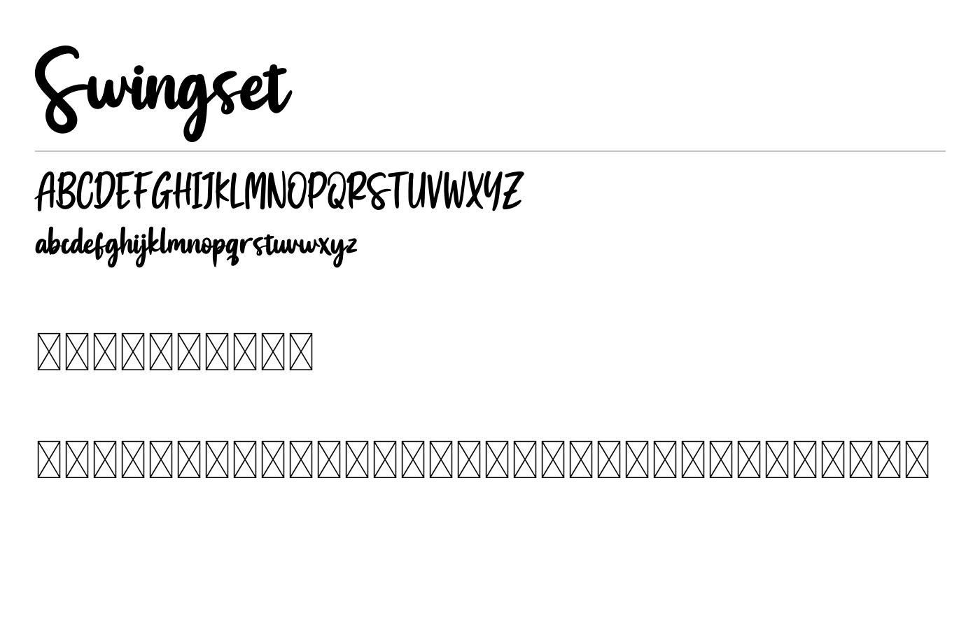 Swingset Font preview