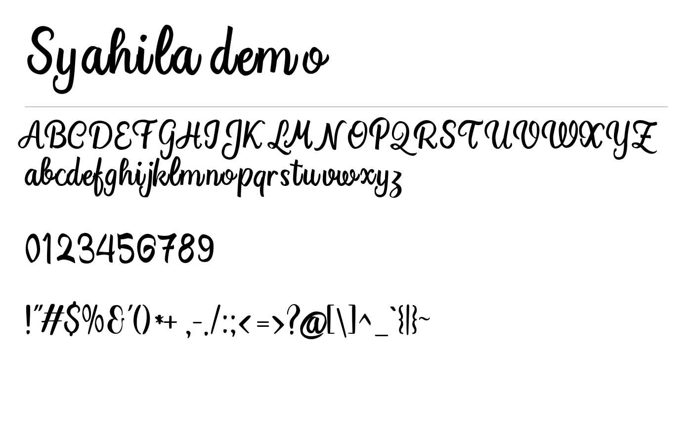Syahila Font preview