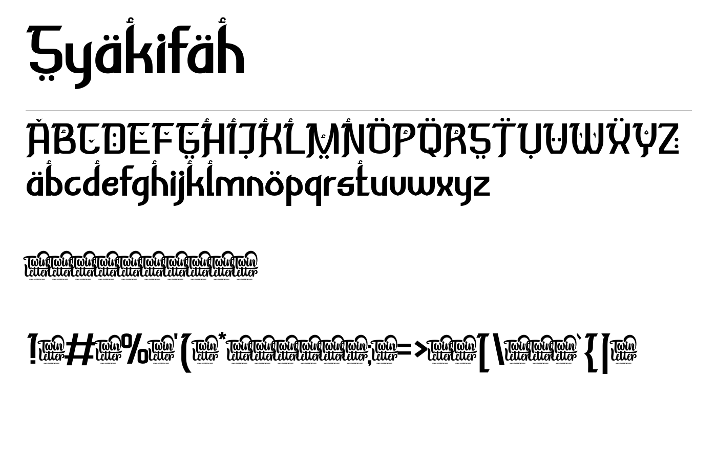 Syakifah Font preview
