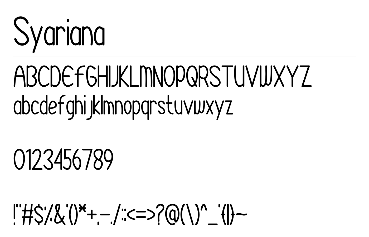 Syariana Font preview