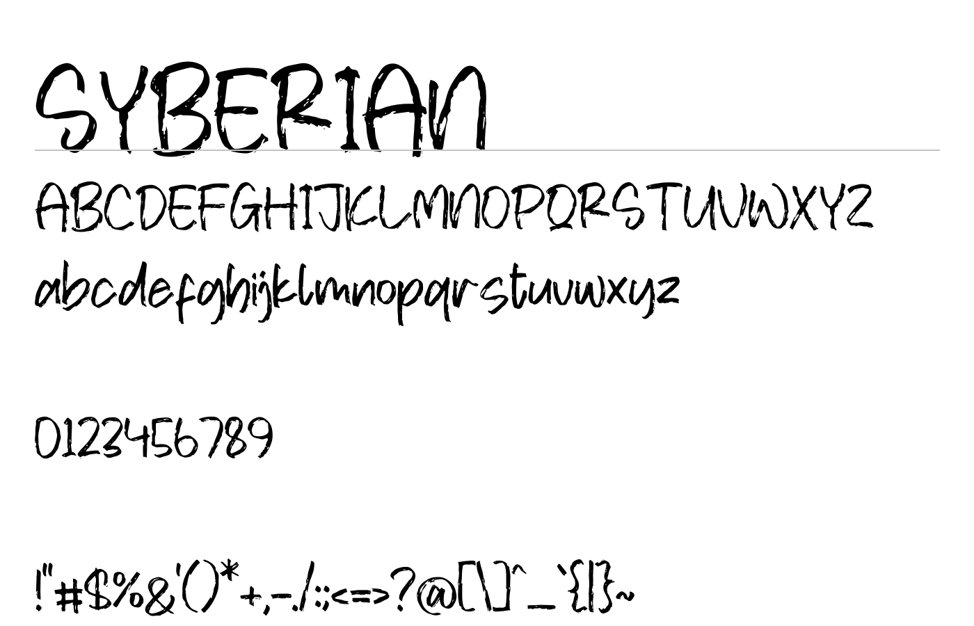 Syberian Font preview