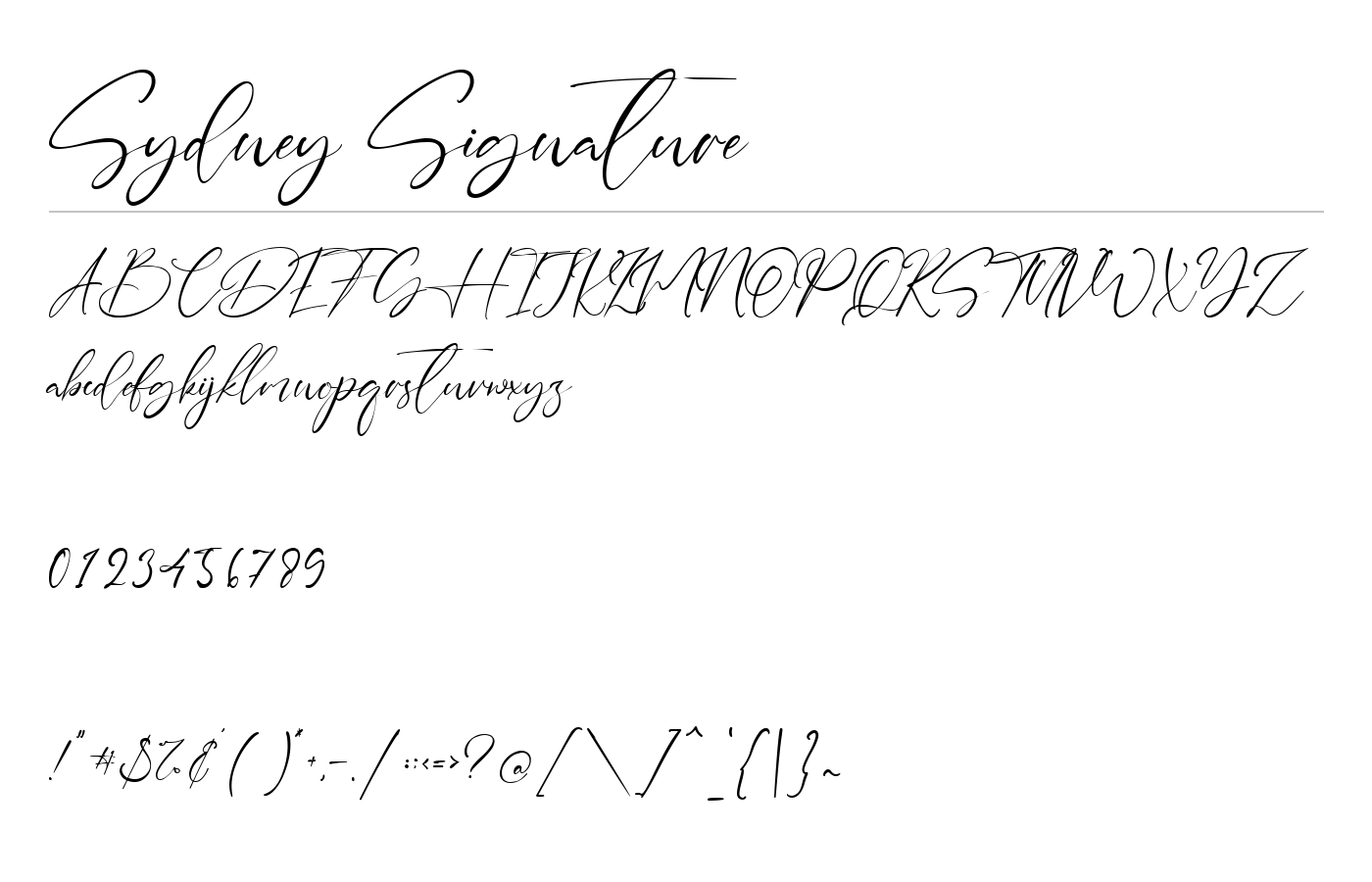 Sydney Signature Font preview