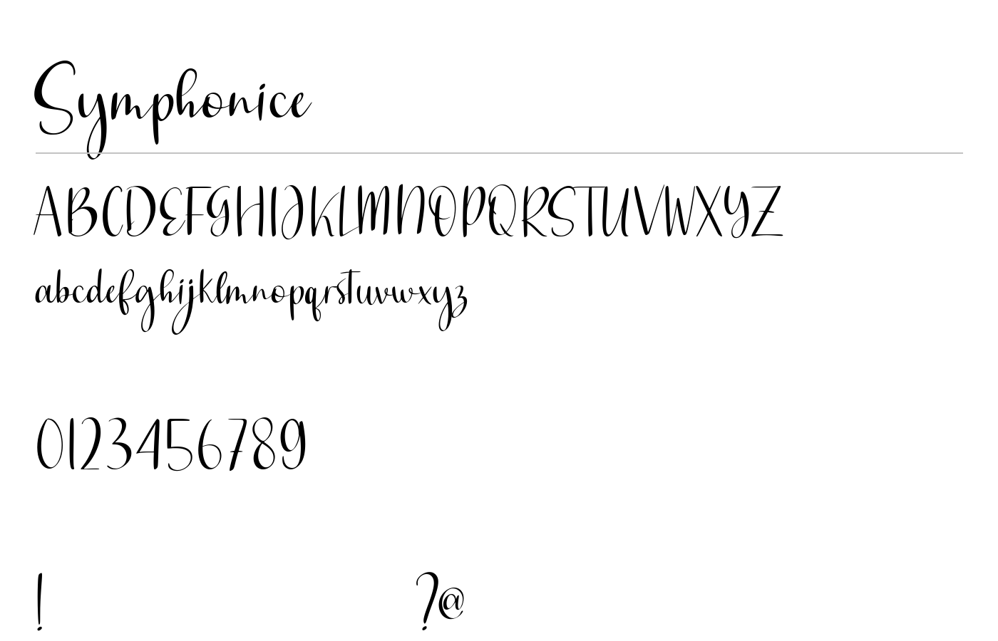 Symphonice Font preview