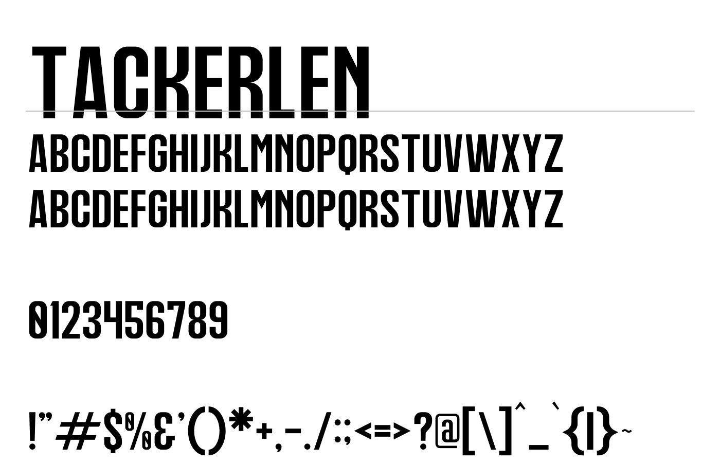 Tackerlen Font preview
