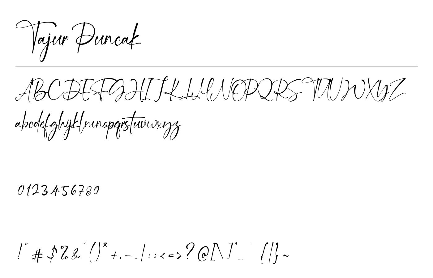 Tajur Puncak Font preview