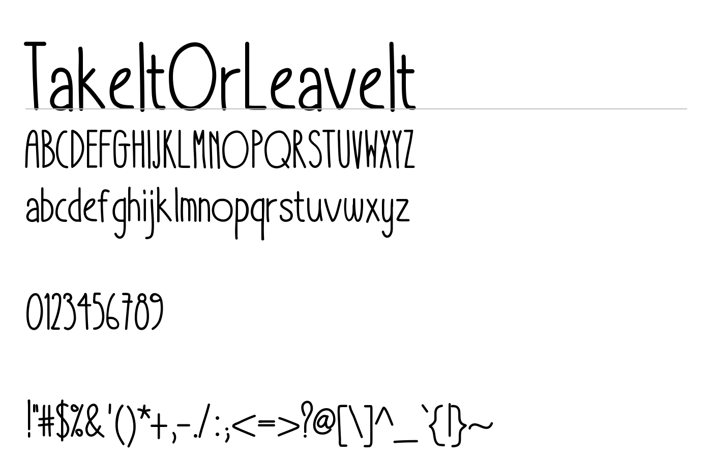 Take It or Leave It – Font preview