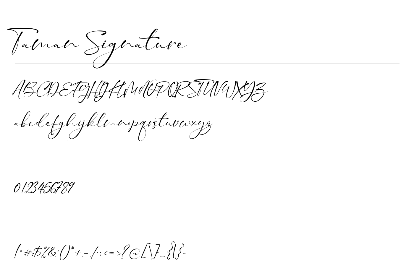 Taman Signature Font preview