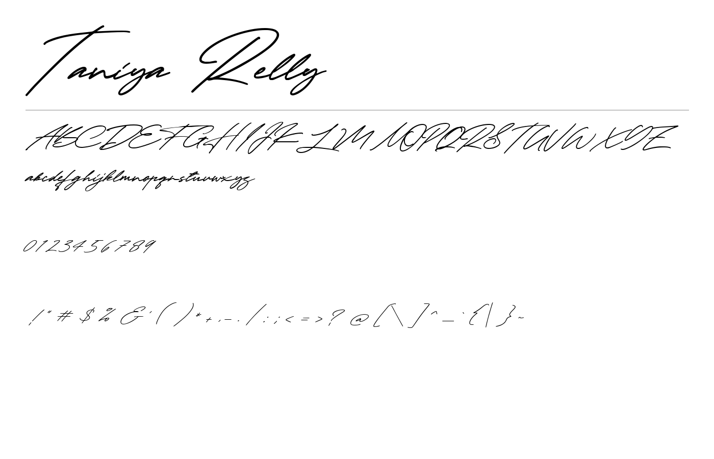 Taniya Relly Font preview