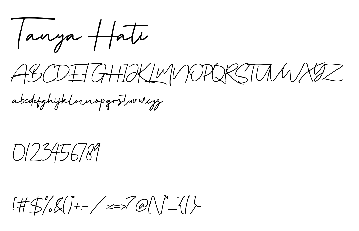 Tanya Hati Font preview