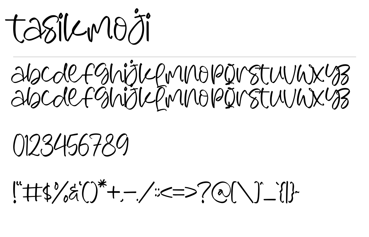 Tasikmoji Font preview