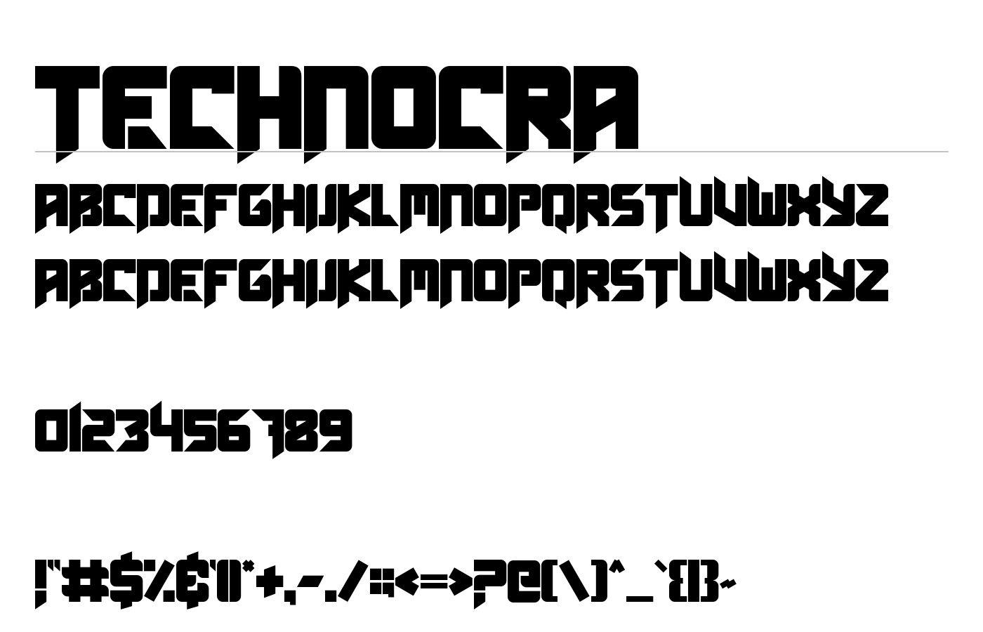Technocra Font preview