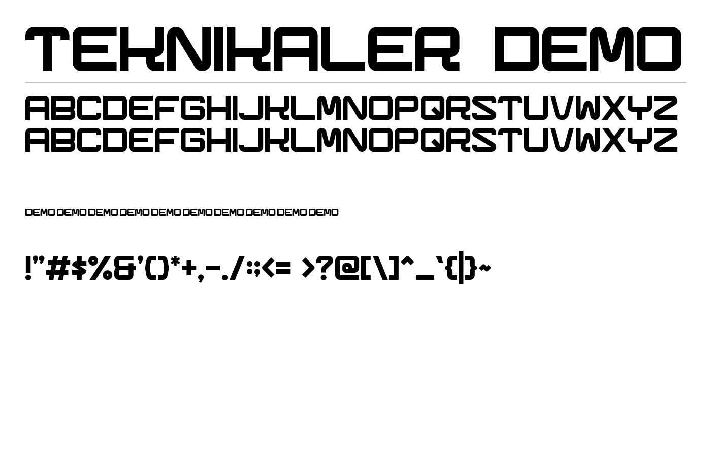 Teknikaler Font preview
