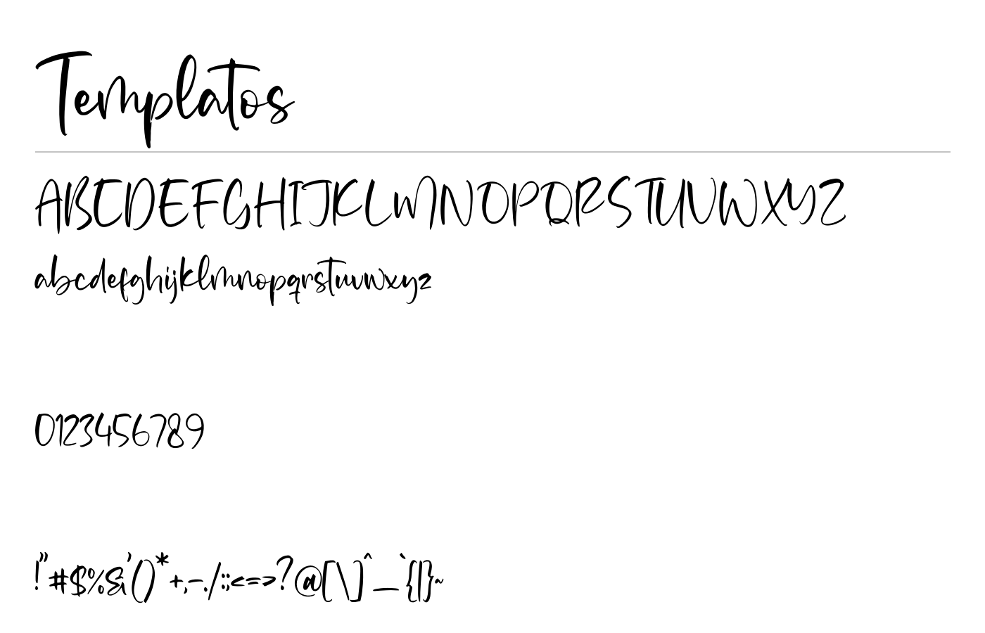 Templatos Font preview