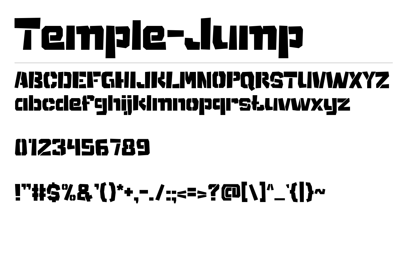 Temple Jump Font preview
