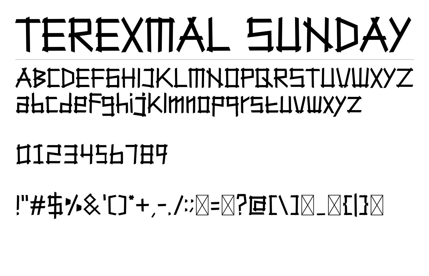 Terexmal Sunday Font preview