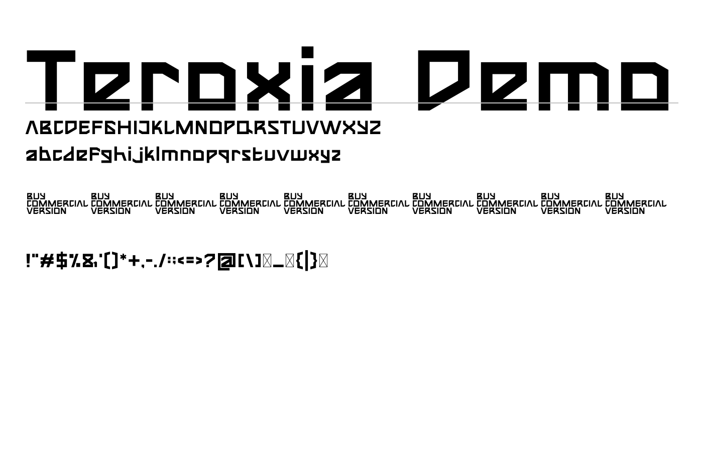 Teroxia Font preview