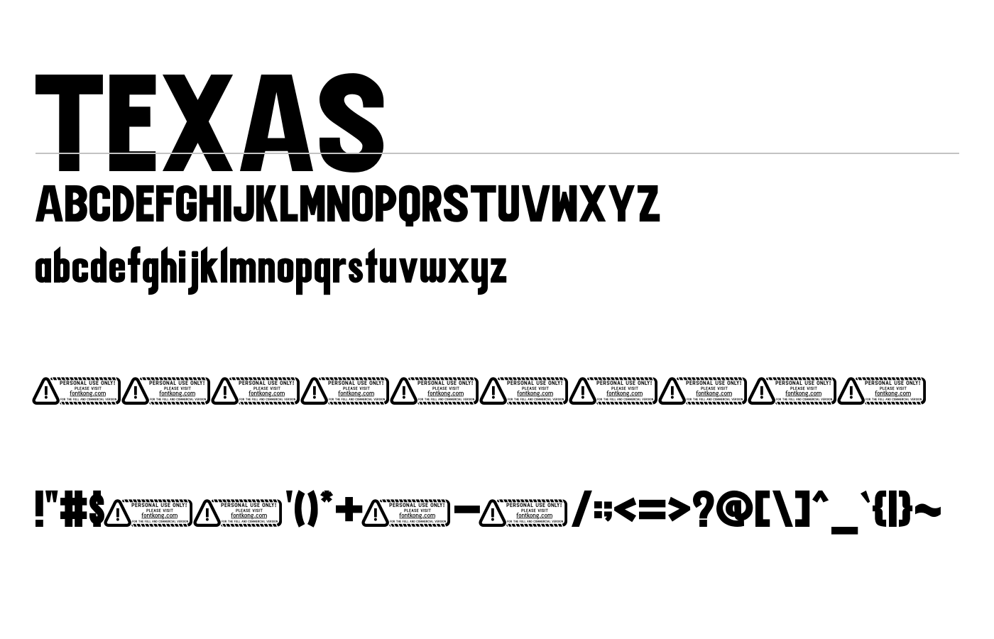 Texas Font preview