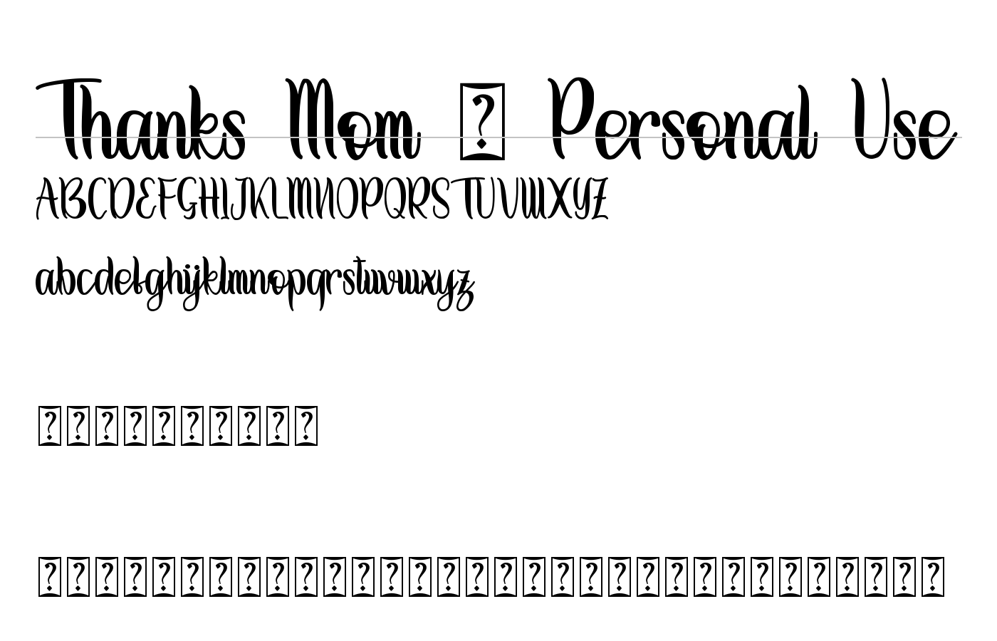 Thanks Mom Font preview