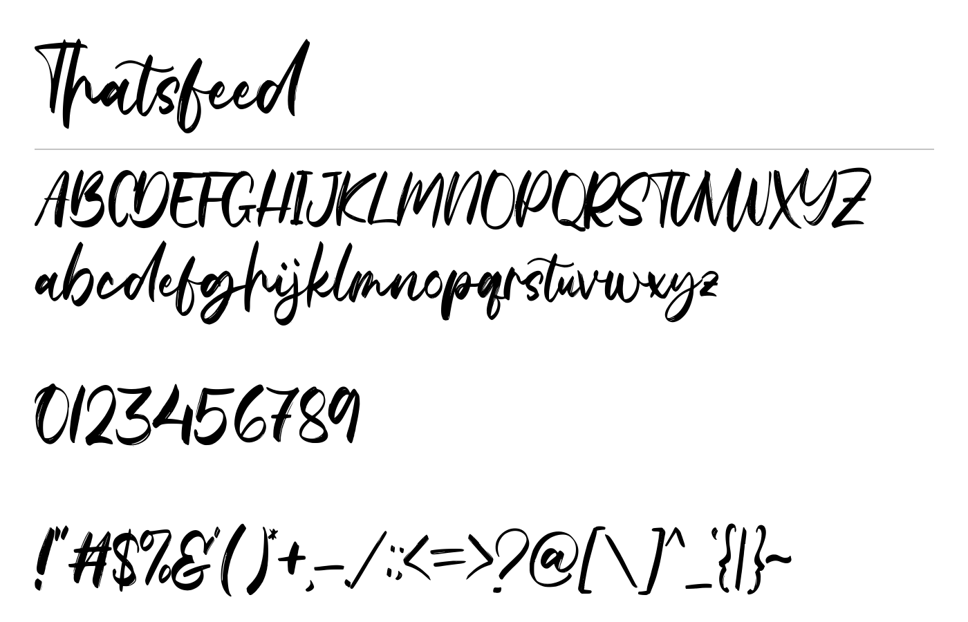 Thatsfeed Font preview