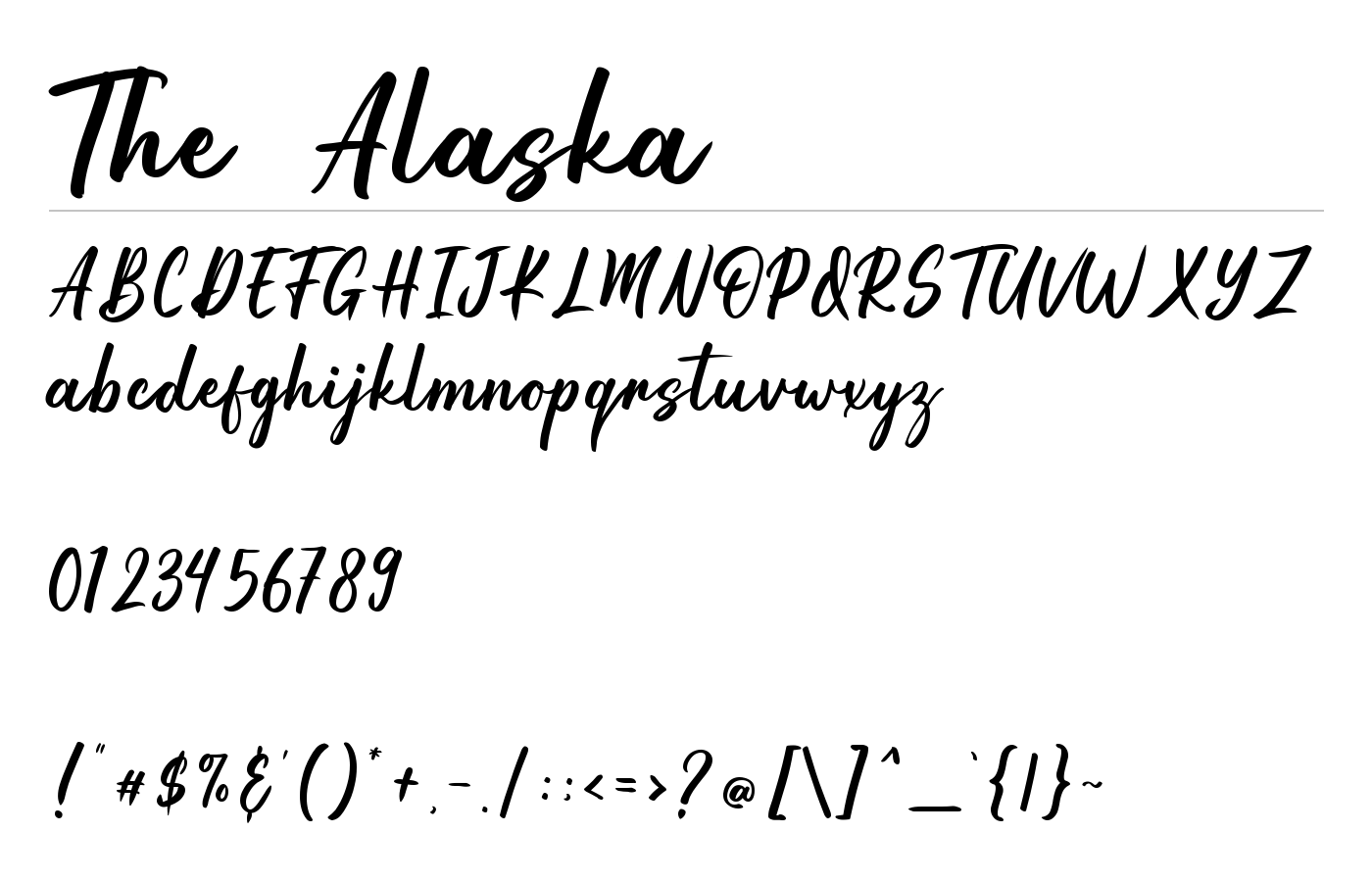 The Alaska Font preview