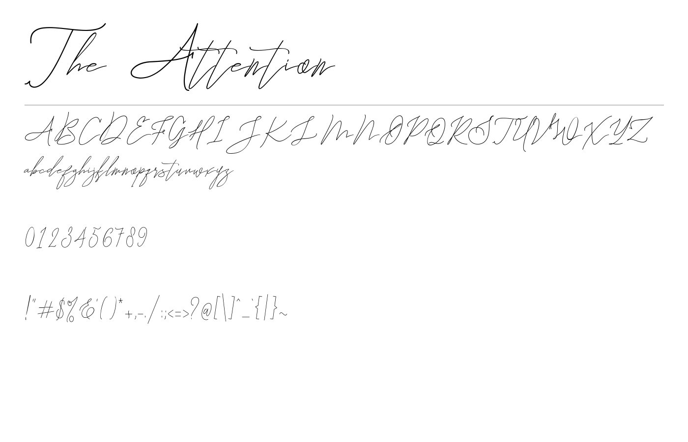 The Attention Font preview