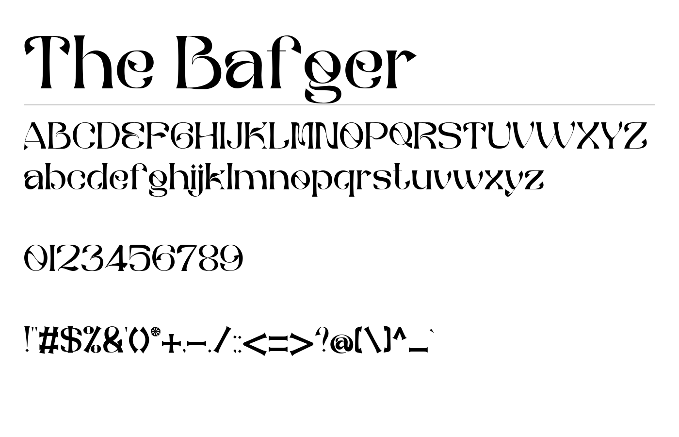 The Bafger Font preview