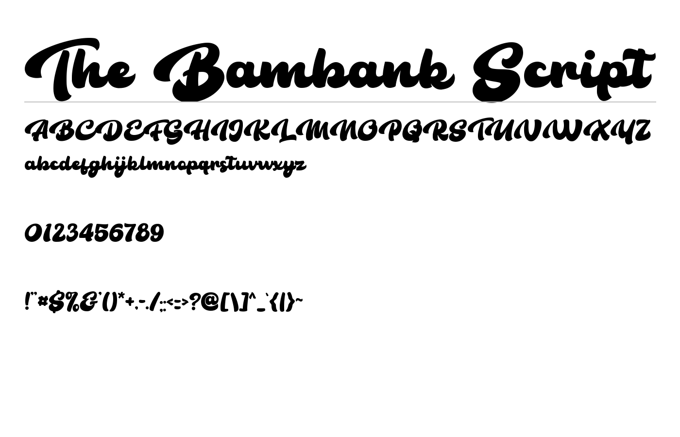 The Bambank Font preview