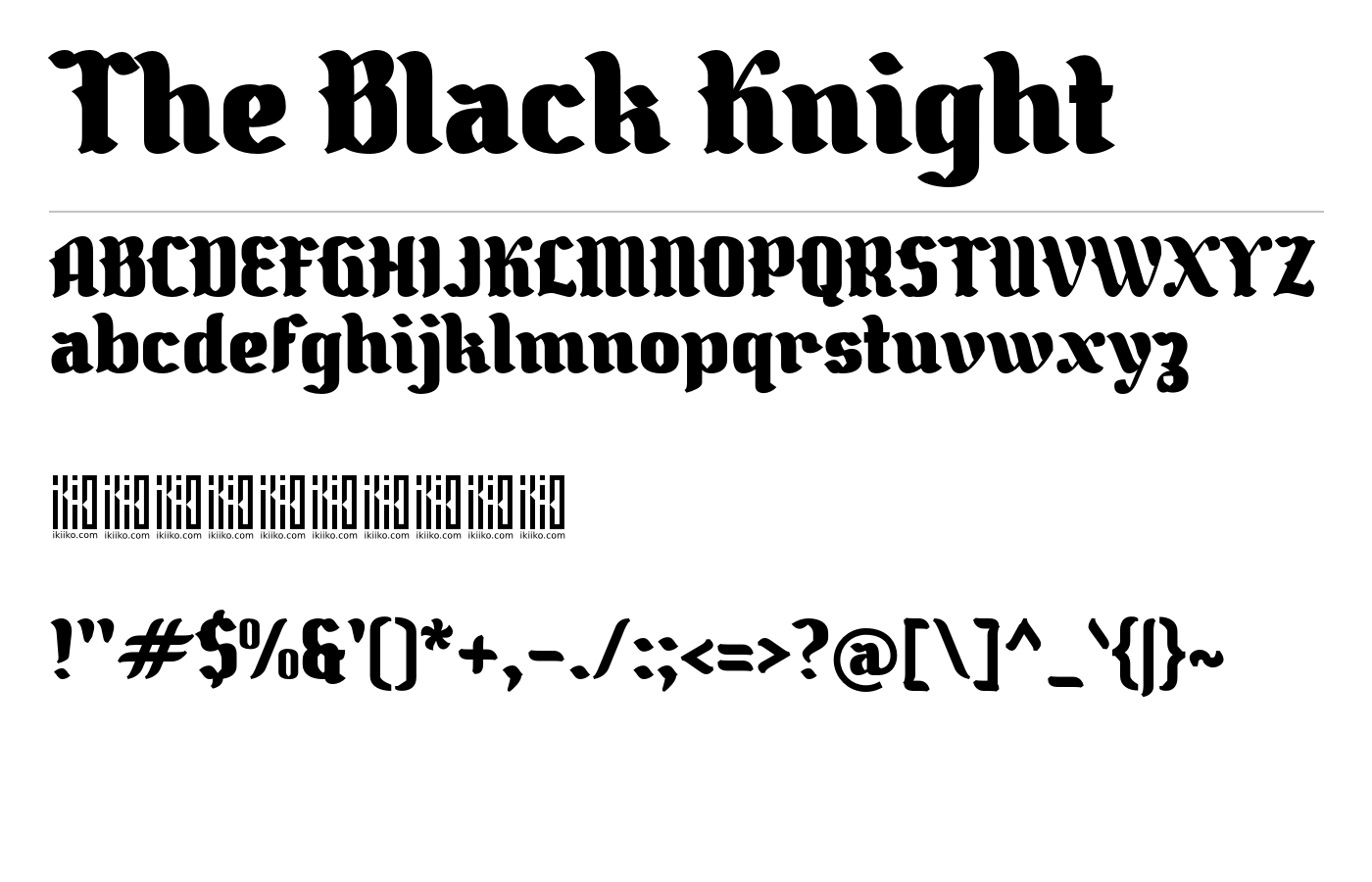 The Black Knight Font preview