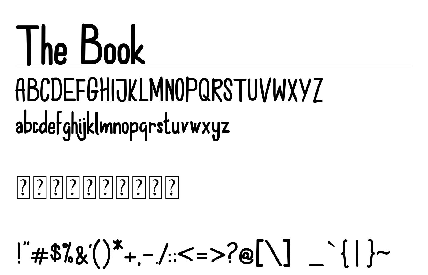 The Book Font preview
