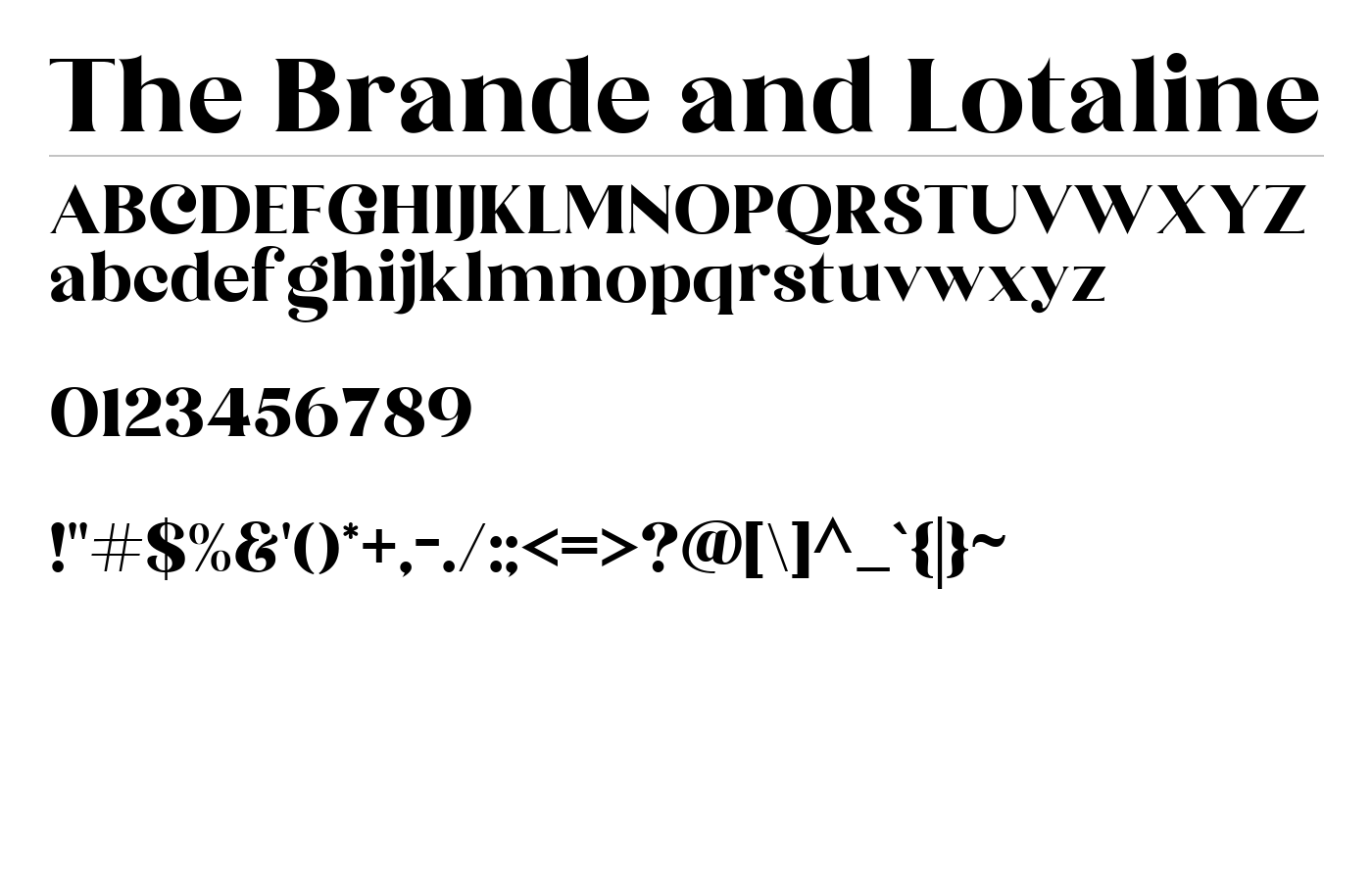 The Brande and Lotaline Font preview