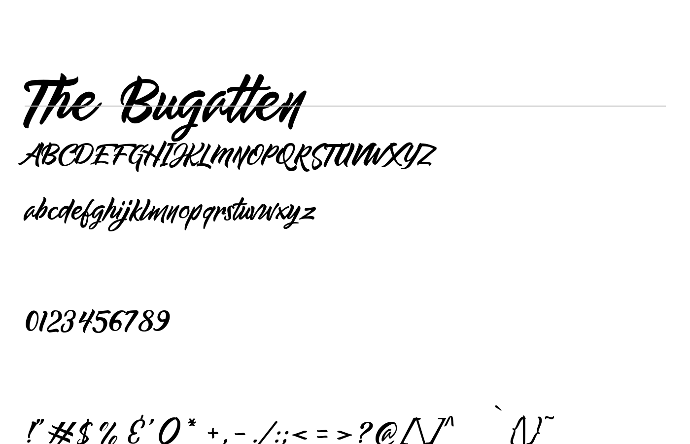 The Bugatten Font preview