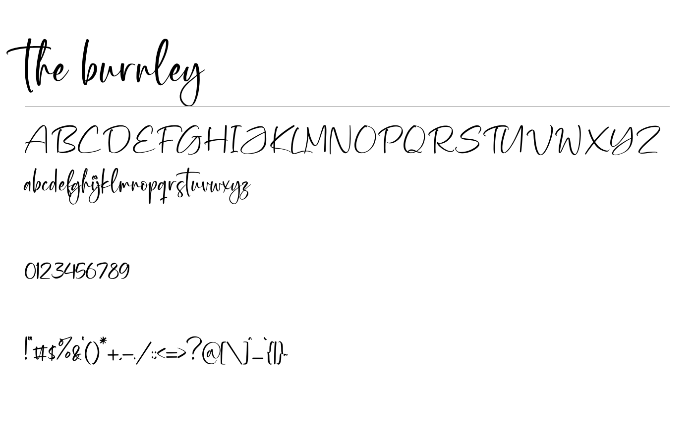 The Burnley Font preview