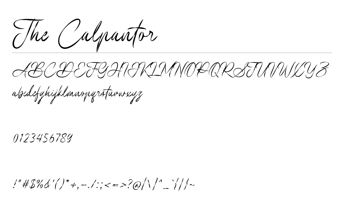The Calpantor Font preview