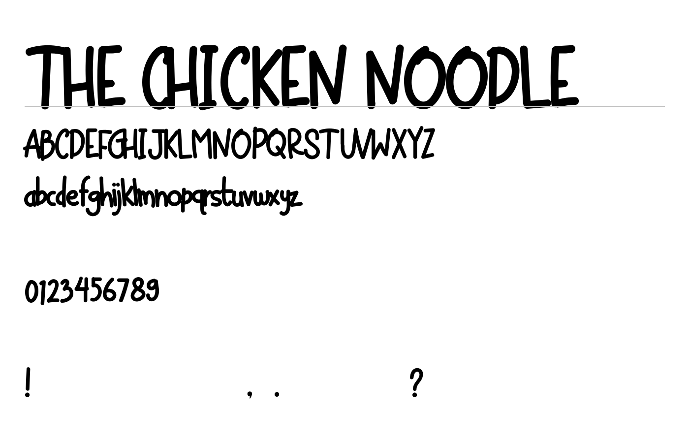 The Chicken Noodle Font preview