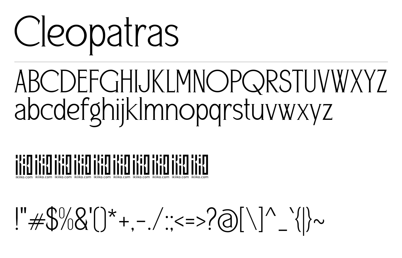 The Cleopatras Font preview