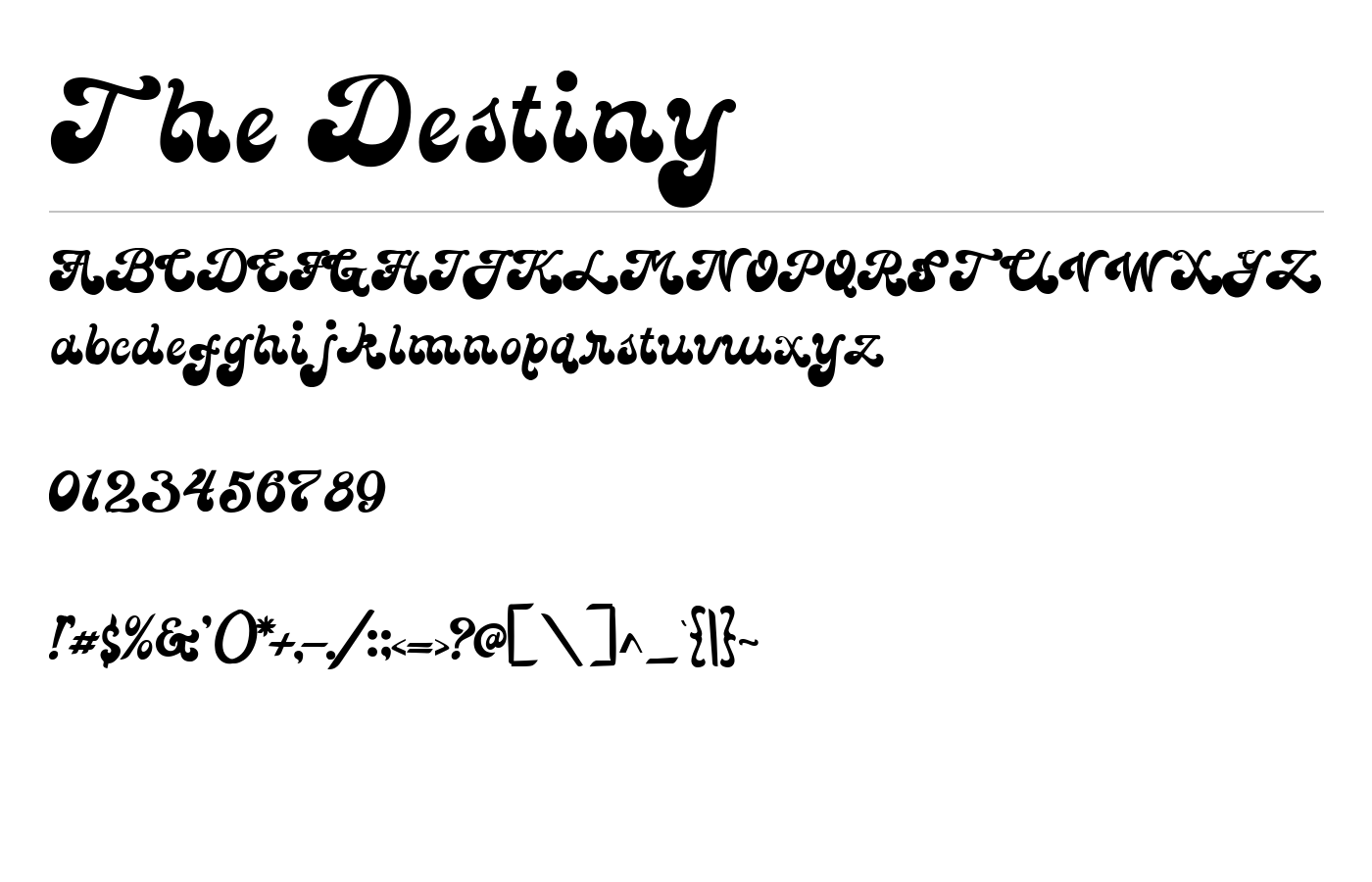 The Destiny Font preview