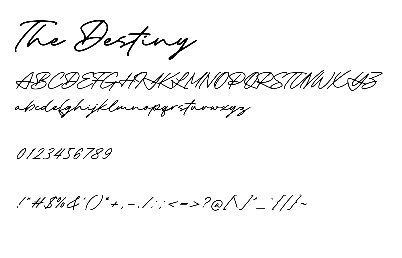 The Destiny Font preview