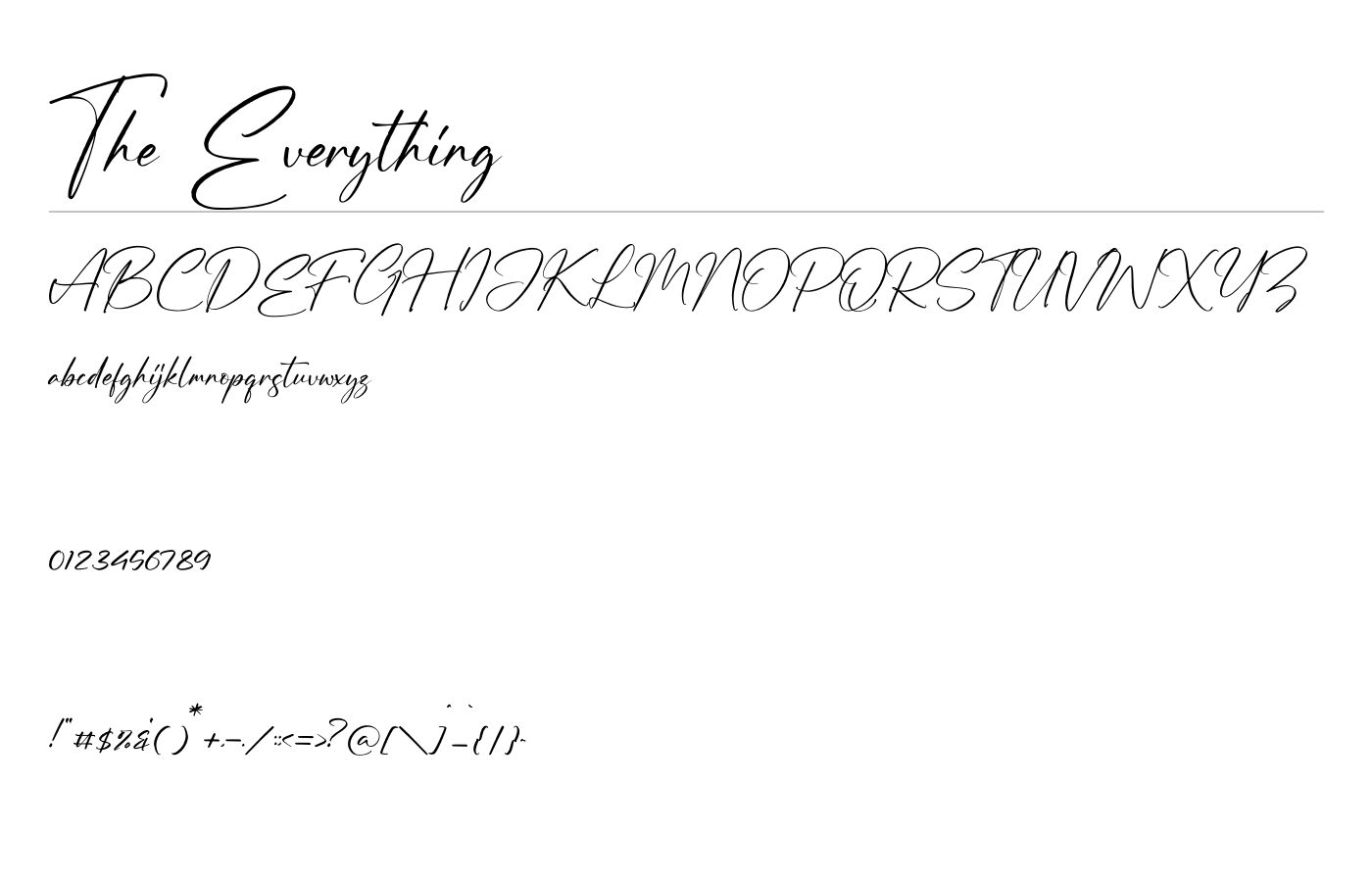 The Everything Font preview