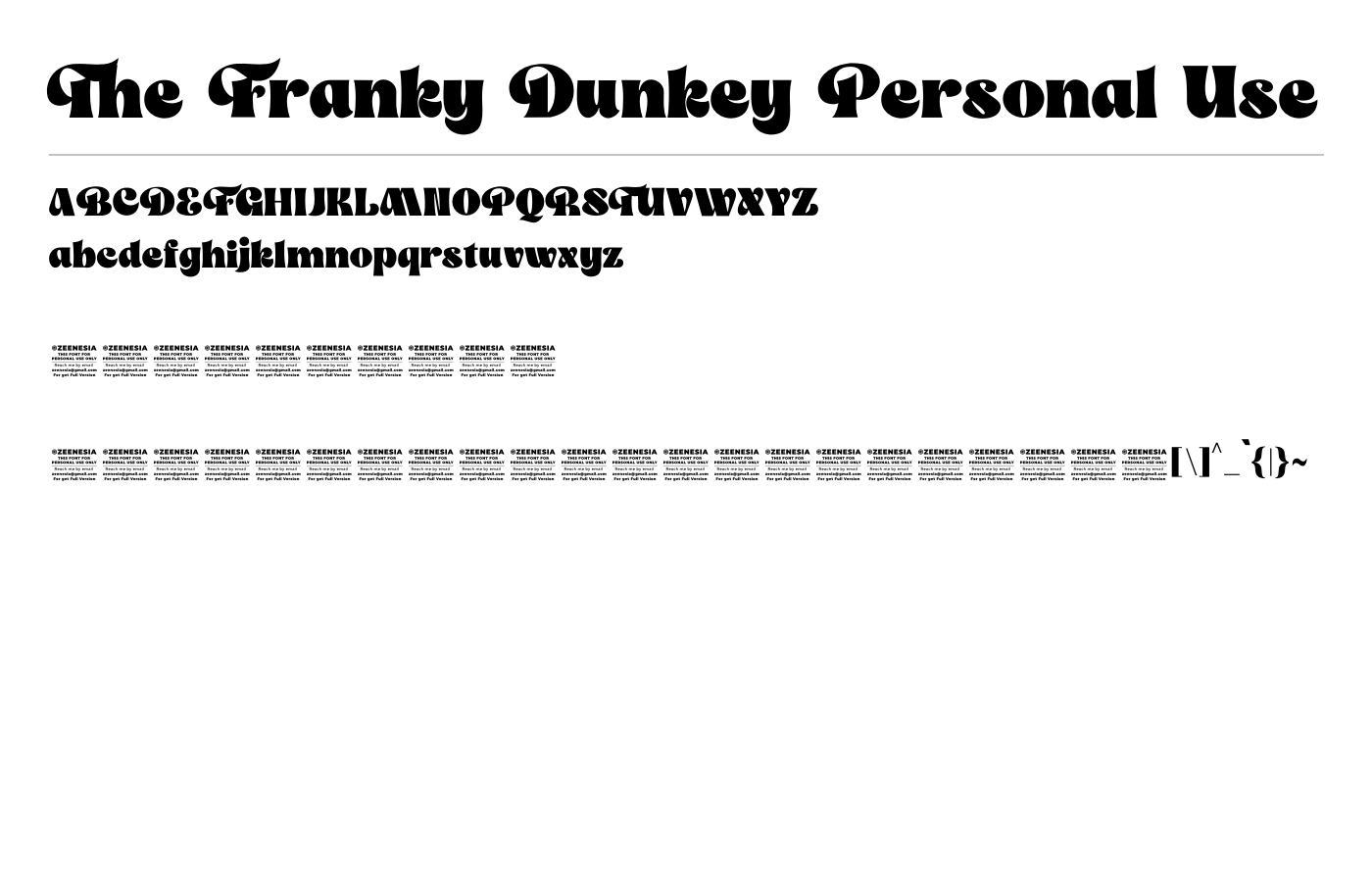 The Franky Dunkey Font preview